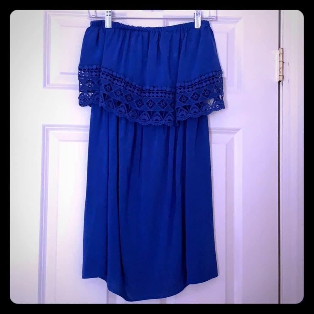 Royal Blue Strapless Dress